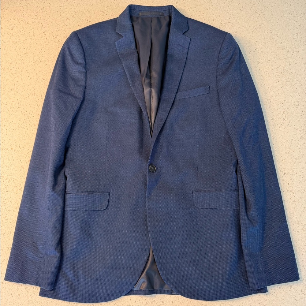 Topman Men’s Blazer Jacket - Super Skinny Fit - Navy - Size 40R